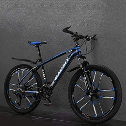 GL SUIT Mountain Bike GL SUIT 27 Speed Mountain Bike Bicycle Aluminum Alloy Off-Road Bicycle Shock Absorber Mountain Bike Non-Slip for Men And Women Outdoor Riding, Blue, 24 inch