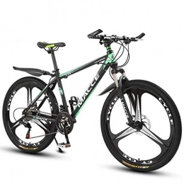 GL SUIT Bike GL SUIT Mountain Bike Bicycle for Adult, 27-Speed, Dual Disc Brakes, Lightweight Carbon Steel Frame, Lockable Shock Absorption, Front+Rear Mudgard, Unisex, Green, 24 inches