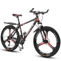 GL SUIT Bike GL SUIT Unisex Mountain Bike Bicycle, Dual Disc Brakes, 21-Speed Lightweight Carbon Steel Frame Lightweight Carbon Steel Frame Hard Tail Dirt Bike, Red, 26 inches