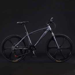 GMZTT Mountain Bike GMZTT Unisex Bicycle Adult Mens 26 Inch Mountain Bicycle, Teenage Student Double Disc Brake Bicycles, Beach Snow Bicycle, Magnesium Alloy Integrated Wheels (Color : Grey, Size : 24 speed)