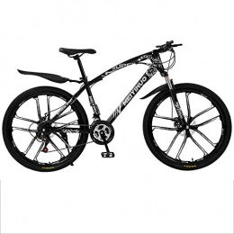 Gnohnay Bike Gnohnay Mountain Bike Bicycle, 26 Inch High Carbon Steel Off-Road Bike, Full Suspension Bikes, Dual Disc Brake Men's Womens Soft Tail Mountain Bike, black, 21 speed