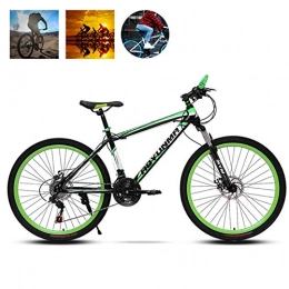 GOLDGOD Bike GOLDGOD Mountain Bike Men, 21 / 24 / 27 Speed Bicycle Front Suspension MTB Bike High Carbon Steel Frame Road Bicycle with Adjustable Seat, Green, 24 inch 24 speed
