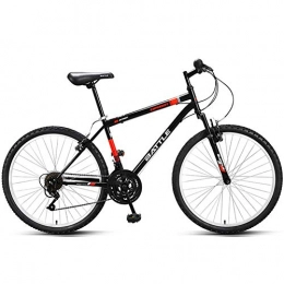 GONGFF Mountain Bike GONGFF 26 Inch Road Bike, 18 Speed Adult High-carbon Steel Frame Road Bicycle, City Commuter Bicycle with Damping Front fork, Perfect for Road Or Dirt Trail Touring, Black