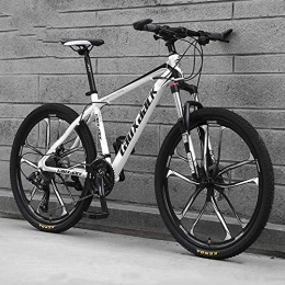 GQQ Bike GQQ 26"Mountain Bike for Adults, 21 / 24 / 27 / 30-Gear High Carbon Steel Full Suspension Frames, Variable Speed Bicycle Suspension Forks, Disc Brake Hardtail, B2, 24 Speeds, B2, 24 Speeds