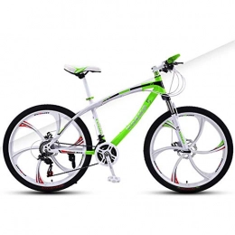 GQQ Bike GQQ Mountain Bike, 24 inch Child Mountain Bike 27 Speed Double Disc Brake Bicycle Front Suspension High Carbon Steel MTB, Green