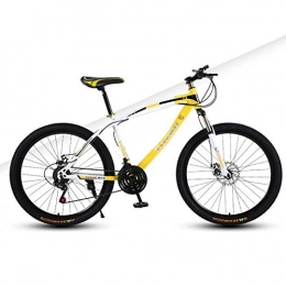 GQQ Bike GQQ Mountain Bike, 24 inch Wheels Mountain Bike Double Disc Brake 21 Speed Child Unisex Bicycle Front Suspension MTB Spoke Wheel, Yellow