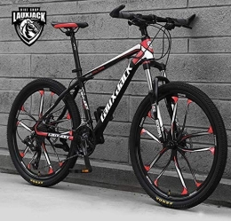 GQQ Bike GQQ Mountain Bike, 26 inch Wheels Youth and Adult Mountain Bike (21-30 Speeds Options) Road Bicycle Racing Dual Disc Brake Bicycles, Black Red, 30 Speed