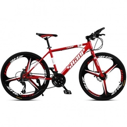 GQQ Bike GQQ Mountain Bike, Unisex Outroad Mountain Bikes All-Terrain Dual Disc Brake Mountain Bike 24 inch Aluminum Alloy Wheels, Red, 21 Speed