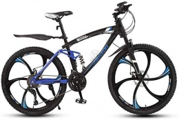 GQQ Bike GQQ Variable Speed Bicycle, Adult Mens 24 inch Mountain Bike, Students Double Disc Brake Town Bicycle, Highcarbon Steel Snow Bikes, Magnesium Alloy Integrated, C, 21 Speed, B
