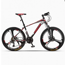 Great Mountain Bike GREAT 26 Inch Mountain Bike, Lightweight Student Bicycle Carbon Steel Frame Road Bikes 24 / 27 / 30 Speeds 3-Spokes Wheels, Full Suspension Mountain Bike(Size:27 speed, Color:Red)