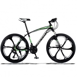 Great Bike GREAT 26 Inches 21 Speed Mountain Bikes, Student Bicycle Double Disc Brake 6 Spokes Wheels Road Bike High-carbon Steel Frame Comfortable Soft Cushion(Color:A)
