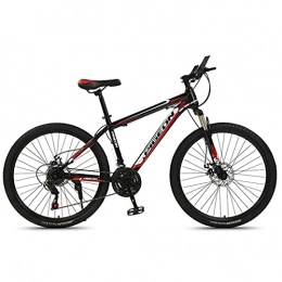 Great Mountain Bike GREAT 26” Mens Mountain Bike, 21Speed Bicycle High Carbon Steel Frame Commuter Bike Double Disc Brake Road Bike For Teenager Student Bicycle(Color:Red)