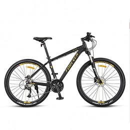 Great Mountain Bike GREAT 27.5 Inch 27 Speed Mountain Bike, Mens Bicycle Aluminum Alloy Frame Road Bike Lockable Suspension Fork Double Disc Brake Bike(Color:Yellow)