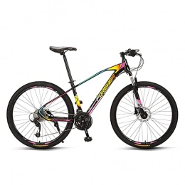 Great Mountain Bike GREAT 27.5” Mens Mountain Bike, 27 Speed Bicycle Aluminum Alloy Frame Commuter Bike Double Disc Brake Saddle Height Adjustable Road Bike(Color:Yellow)