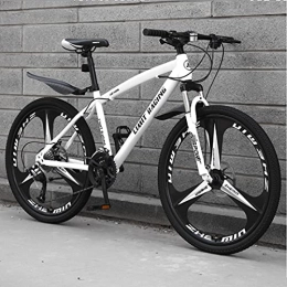 GREAT Adults Mens Mountain Bike,26" Wheels Carbon Steel Frame 21/24/27 Speed Women Outdoor Mountain Bike Anti-skid Tires(Size:27 speed,Color:White)