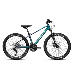 Great Mountain Bike GREAT High School Student Mountain Bike, Bicycle 27 Speed 24 Inches Spoke Wheels Dual Suspension Commuter Bike Load Up To 150kg(Color:Green)