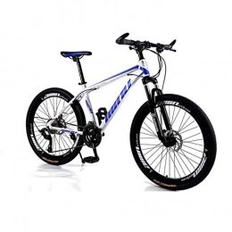 GUIO Mountain Bike GUIO Aluminum Full Mountain Bike, Mens and Womens Professional 21 Speed Gears 26in Bicycle, White blue, 49cm(170cm-175cm)