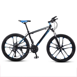 GUOHAPPY Bike GUOHAPPY 24 Inch Mountain Bike, 21 / 24 / 27 / 30 Speed Adult Student Bike, Mountain Bike with Variable Speed Disc Brake And Shock Absorption, Suitable for Height 150-175Cm, Black blue, 30