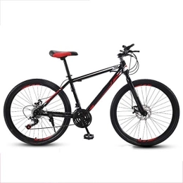 GUOHAPPY Mountain Bike GUOHAPPY 24 inch mountain bike, bike with high-strength carbon steel frame, bike with dual disc brakes and 21 / 24 / 27 variable speed shock absorbers, Black red, 24