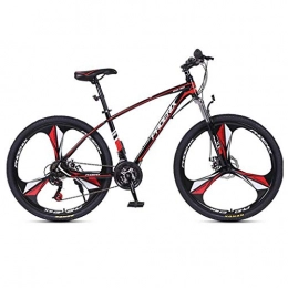 GXQZCL-1 Bike GXQZCL-1 Mountain Bike, 26inch Mag Wheel, Carbon Steel Frame Bicycles, 24 Speed, Double Disc Brake and Front Suspension MTB Bike (Color : Black+Red)