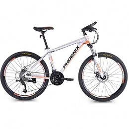 GXQZCL-1 Bike GXQZCL-1 Mountain Bike / Bicycles, Aluminium Alloy Frame, Front Suspension and Dual Disc Brake, 26inch Wheels, 27 Speed MTB Bike (Color : White+Orange)