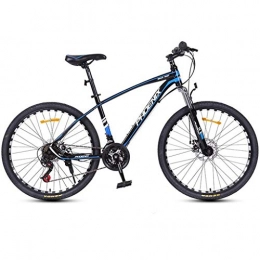 GXQZCL-1 Bike GXQZCL-1 Mountain Bike / Bicycles, Carbon Steel Frame, Front Suspension and Dual Disc Brake, 26inch / 27inch Wheels, 24 Speed MTB Bike (Color : Black+Blue, Size : 27.5inch)
