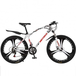 GXQZCL-1 Mountain Bike GXQZCL-1 Mountain Bike, Carbon Steel Frame Hardtail Bicycles, Dual Disc Brake and Front Suspension, 26" Mag Wheel MTB Bike (Color : White, Size : 21 Speed)