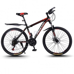 GXQZCL-1 Bike GXQZCL-1 Mountain Bike, Hardtail Mountain Bicycles, Carbon Steel Frame, Front Suspension and Dual Disc Brake, 26inch Spoke Wheels, 21 Speed MTB Bike (Color : Black)
