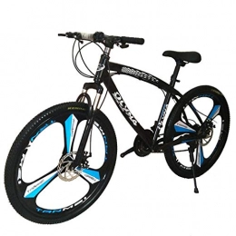 GZA Mountain Bike GZA High Carbon Steel Mountain Bike One Wheel Front And Rear Double Disc Brake Mountain Bike Male And Female Adult Variable Speed Bicycle (Color : Black, Size : 24 files)