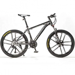 HAOYF Bike HAOYF 24 / 26 / 27.5 Inches Mountain Bikes for Adult, 21-30 Speed High Carbon Steel Outroad Bicycle, 10-Spoke Stylish Rims Dual Disc Brakes, Suspension Fork Road Bikes Cycling, Gray, 27.5 Inch 30 Speed