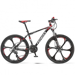 HAOYF Bike HAOYF 24 / 26 Inch Mountain Bike for Adults & Teen, 21-30 Speed Double Disc Brake Cruiser Bicycle, High-Carbon Steel Frame, Suspension Fork, Aluminum Alloy Wheels, Red, 26 Inch 21 Speed