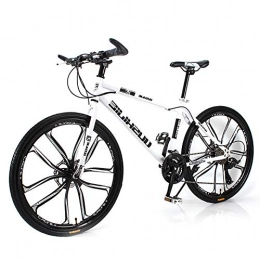 HAOYF 26 Inch Bike Outroad Mountain Bike, Bicycle Adult Student Mountain Bike with 21/24/27/30 Speed Dual Disc Brakes, Road Bikes Travel Outdoor Bicycle,White,24 Speed