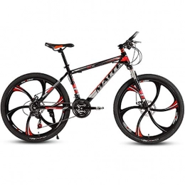 HAOYF Mountain Bike HAOYF Adult Mountain Bike, 24 / 26 Inch Wheels, High Carbon Steel Outroad Bicycles, 21 / 24 / 27 / 30 Speed Bicycle Suspension Fork MTB, Dual Disc Brakes Mountain Bicycle, Red, 26 Inch 27 Speed