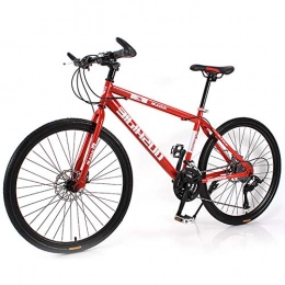 HAOYF Bike HAOYF Adult Mountain Bike, 26 Inch Mountain Trail Bike High Carbon Steel Outroad Bicycles, 21 / 24 / 27 / 30 Speed Bicycle Full Suspension MTB Gears Dual Disc Brakes Mountain Bicycle, Red, 30 Speed