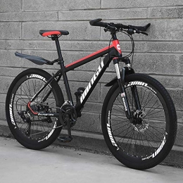 HAOYF Bike HAOYF Mountain Bike 24 / 26 Inch, 21-30 Speeds Options, High Carbon Steel Frame, Dual Disc Brakes Road Bikes with Suspension Fork, Multiple Colors, Red, 26 Inch 30 Speed