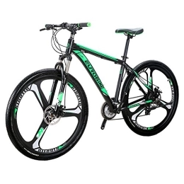 EUROBIKE Mountain Bike Hardtail Mountain Bikes, 29-Inch Wheels, Lightweight 21 speeds Mountain Bikes Bicycles Strong Aluminum alloy Frame with Disc brake X9 Bike (Green-K)
