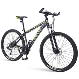 FHKBK Mountain Bike Hardtail Mountain Bikes 33-Speed for Men Women, Adults Aluminum alloy All Terrain Mountain Bicycle with Front Suspension / Dual Disc Brake, Anti-Slip, Green, 29 Inches