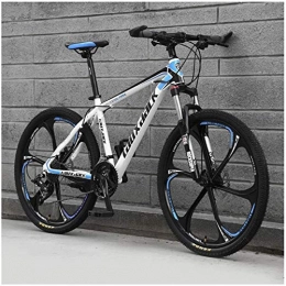 HCMNME Bike HCMNME durable bicycle, Outdoor sports 21 Speed Mountain Bike 26 Inches 6Spoke Wheel Front Suspension Dual Disc Brake MTB Bicycle, Blue Outdoor sports Mountain Bike Alloy frame with Disc Brakes