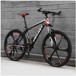 HCMNME Mountain Bike HCMNME durable bicycle, Outdoor sports 21 Speed Mountain Bike 26 Inches 6Spoke Wheel Front Suspension Dual Disc Brake MTB Bicycle, Red Outdoor sports Mountain Bike Alloy frame with Disc Brakes