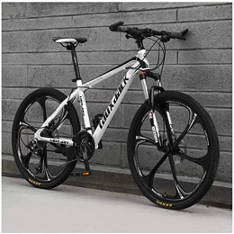 HCMNME Bike HCMNME durable bicycle, Outdoor sports 21 Speed Mountain Bike 26 Inches 6Spoke Wheel Front Suspension Dual Disc Brake MTB Bicycle, White Outdoor sports Mountain Bike Alloy frame with Disc Brakes