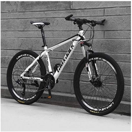 HCMNME Mountain Bike HCMNME durable bicycle, Outdoor sports 26" Adult Mountain Bike, 27Speed Drivetrain Front Suspension Variable Speed HighCarbon Steel Mountain Bike, White Outdoor sports Mountain Bike Alloy frame w