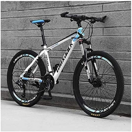 HCMNME Mountain Bike HCMNME durable bicycle, Outdoor sports 26" Front Suspension Variable Speed HighCarbon Steel Mountain Bike Suitable for Teenagers Aged 16+ 3 Colors, Blue Outdoor sports Mountain Bike Alloy frame w