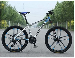 HCMNME Mountain Bike HCMNME durable bicycle, Outdoor sports 26" Mountain Bike HighCarbon Steel Front Suspension All Terrain 21Speed Mountain Bike with Dual Disc Brakes, Blue Outdoor sports Mountain Bike Alloy frame w