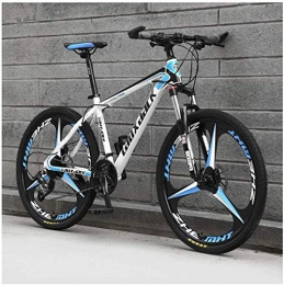 HCMNME Mountain Bike HCMNME durable bicycle, Outdoor sports Front Suspension Mountain Bike, 17Inch HighCarbon Steel Frame And 26Inch Wheels with Mechanical Disc Brakes, 24Speed Drivetrain, Blue Outdoor sports Mountai