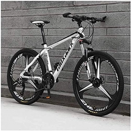 HCMNME Bike HCMNME durable bicycle, Outdoor sports Mens Mountain Bike, 21 Speed Bicycle with 17Inch Frame, 26Inch Wheels with Disc Brakes, White Outdoor sports Mountain Bike Alloy frame with Disc Brakes