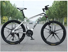 HCMNME Mountain Bike HCMNME durable bicycle, Outdoor sports Mountain Bike 21 Speed Dual Disc Brake 26 Inches 10 Spoke Wheel Front Suspension Bicycle, White Outdoor sports Mountain Bike Alloy frame with Disc Brakes