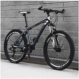 HCMNME Bike HCMNME durable bicycle, Outdoor sports Mountain Bike 24 Speed 26 Inch Double Disc Brake Front Suspension HighCarbon Steel Bikes, Gray Outdoor sports Mountain Bike Alloy frame with Disc Brakes