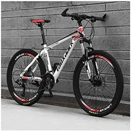 HCMNME Bike HCMNME durable bicycle, Outdoor sports Mountain Bike 24 Speed 26 Inch Double Disc Brake Front Suspension HighCarbon Steel Bikes, White Outdoor sports Mountain Bike Alloy frame with Disc Brakes