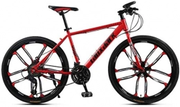 HCMNME Bike HCMNME Mountain Bikes, 24 / 26 inch mountain bike bicycle male and female variable speed road racing light pedal bicycle ten cutter wheels Alloy frame with Disc Brakes (Color : Red, Size : 24 inches)