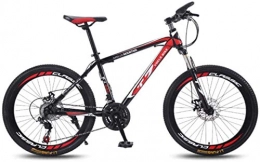HCMNME Bike HCMNME Mountain Bikes, 24 inch bicycle mountain bike adult variable speed light bicycle 40 cutter wheels Alloy frame with Disc Brakes (Color : Black red, Size : 27 speed)